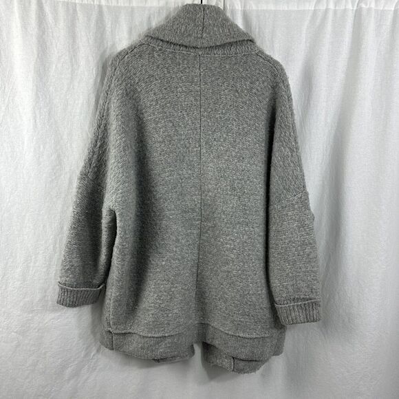Inhabit Gray Wool Alpaca Blend Cocoon Coat Womens Size S2 Cozy Oversize - Picture 2 of 16